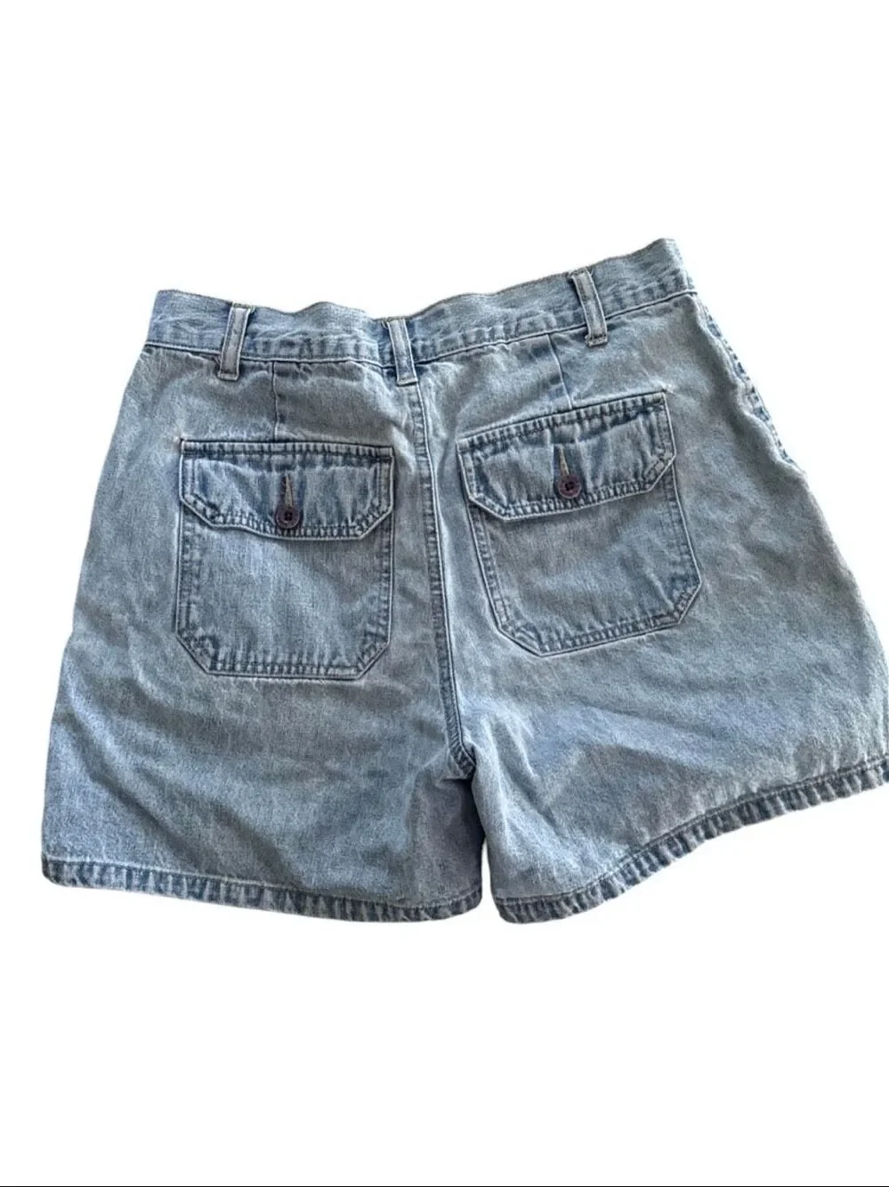 VTG L.A. Blues High Rise Denim Cargo Shorts Women's Size 6 Light Wash 100% Cotto